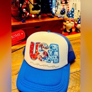 American 4th July hat patriotic trucker hat so cute 🔴⚪️🔵